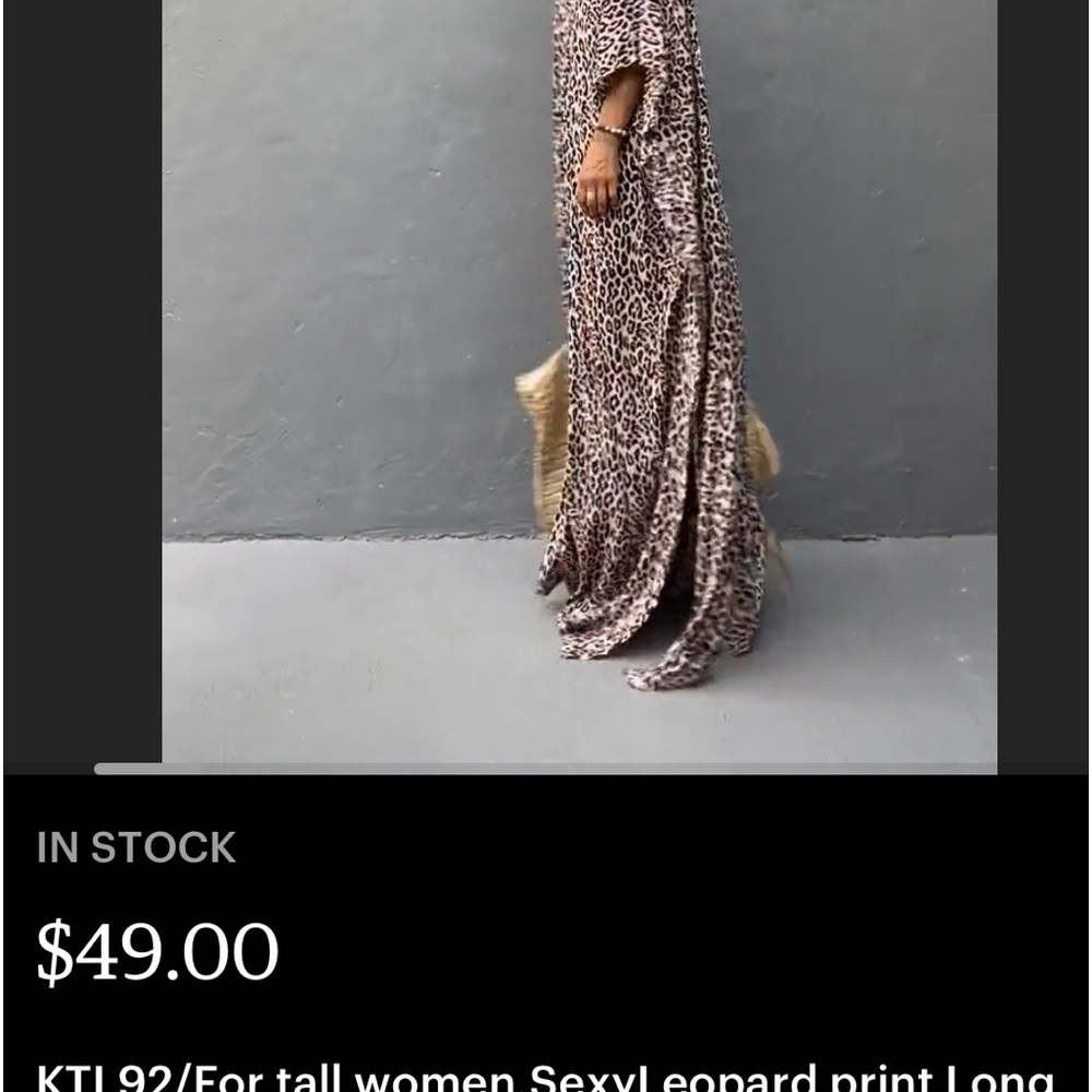 Leopard print beach kaftan